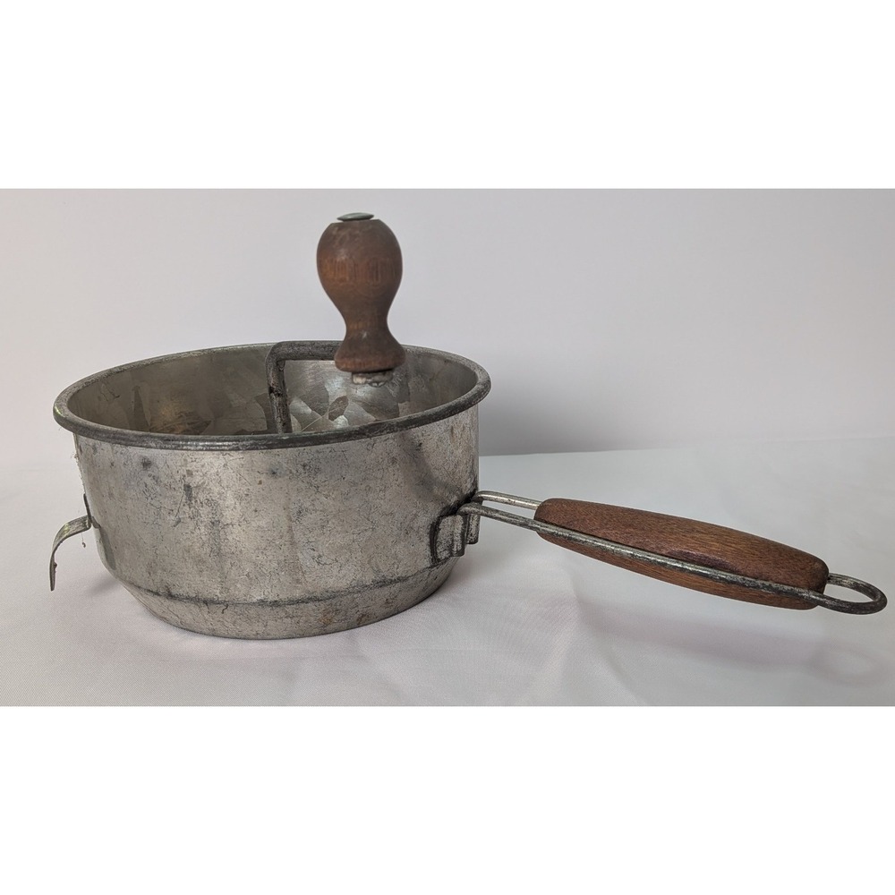 Foley Food Mill Kitchen Tool Silver Fair Vintage Hand Crank Wood Handle Masher